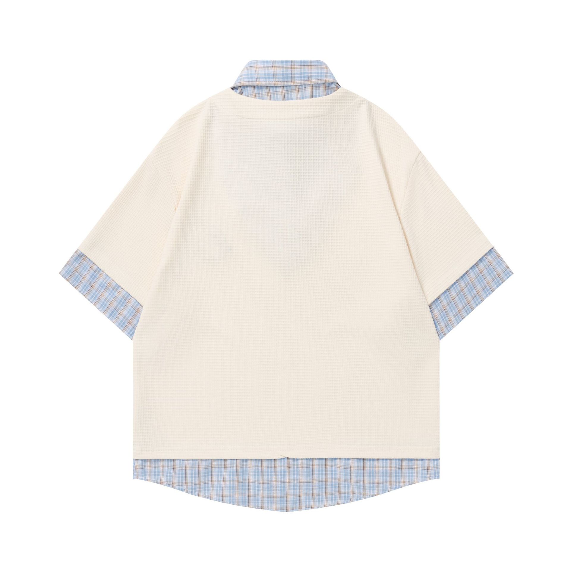 Small dog embroidered checkered short sleeved shirt — image 3