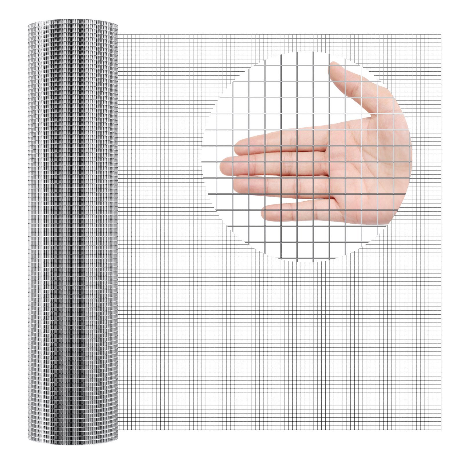 Hardware Cloth, 1'2 Inch 48in X 100 Ft 19 Gauge, Hot Dipped Galvanized Wire Mesh Roll, Chicken Wire Fencing, Wire Mesh For Rabbit Cages, Garden, Small Rodents — imagen 1