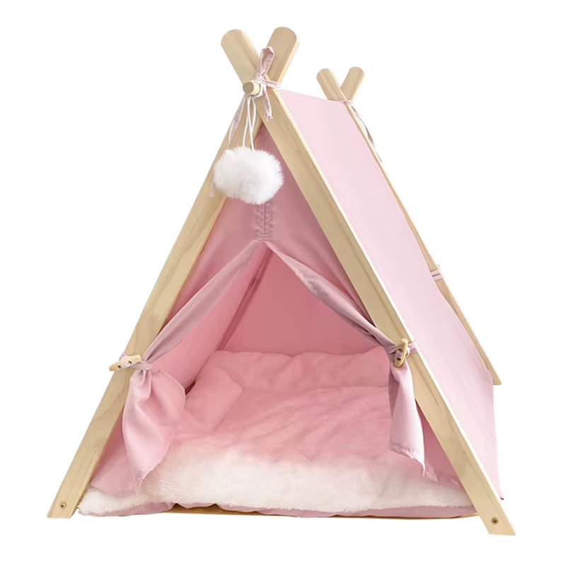 Portable Pet Tent for Dogs and Cats, Large Space with Door Curtains, Semi-enclosed, Detachable and Washable Pet Tent — image 3