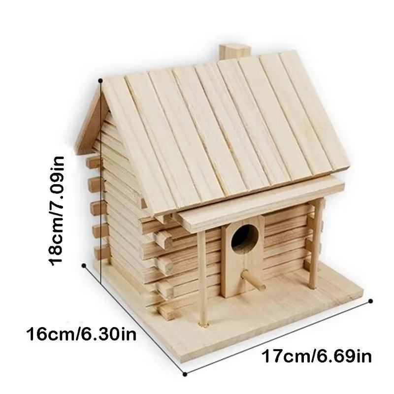 Practical Bird Cage Accessories Birdhouses For Outside Wooden Bird House Nesting Box Hanging Bird Nests Home Garden Decoration — image 5