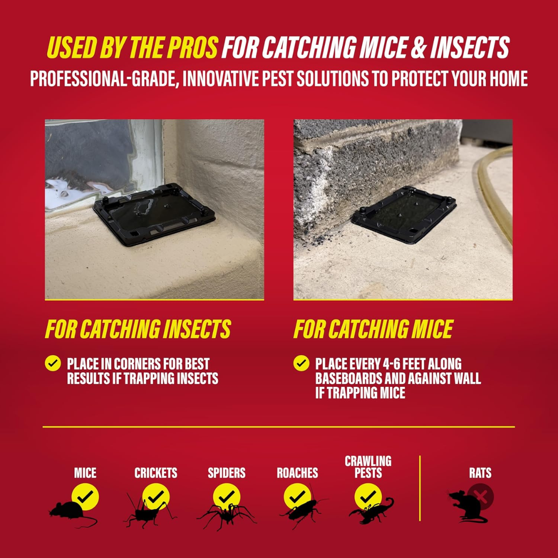 Mouse Insect Glue Traps, Heavy Duty Pesticide Free Sticky Mouse Traps Indoor For Home, Used By The PROs, Adhesive Rodent Bug — image 6