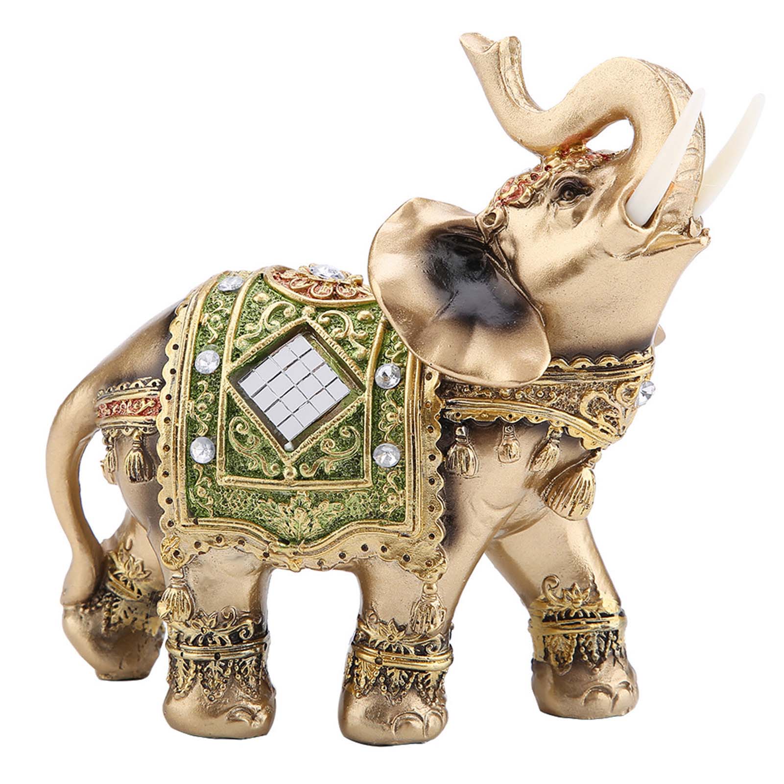 Estatua de Elefante Feng Shui Verde para Decoración con Suerte y Riqueza — imagen 5