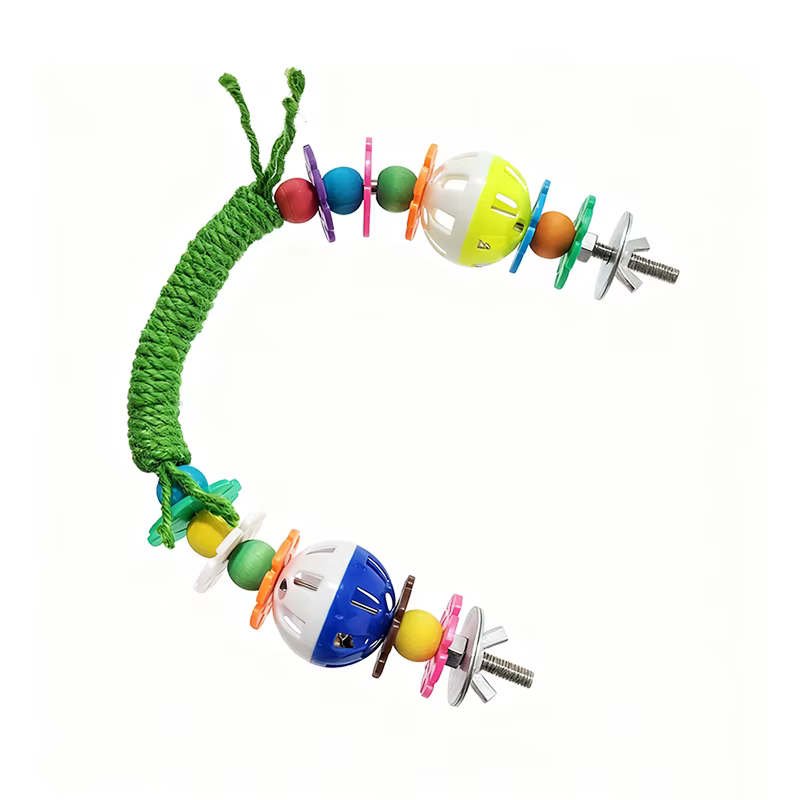 Juguetes de Colgar para Pájaros Coloridos con Campana y Cuerdas - Accesorios para Canarios, Budgies y Periquitos — imagen 4