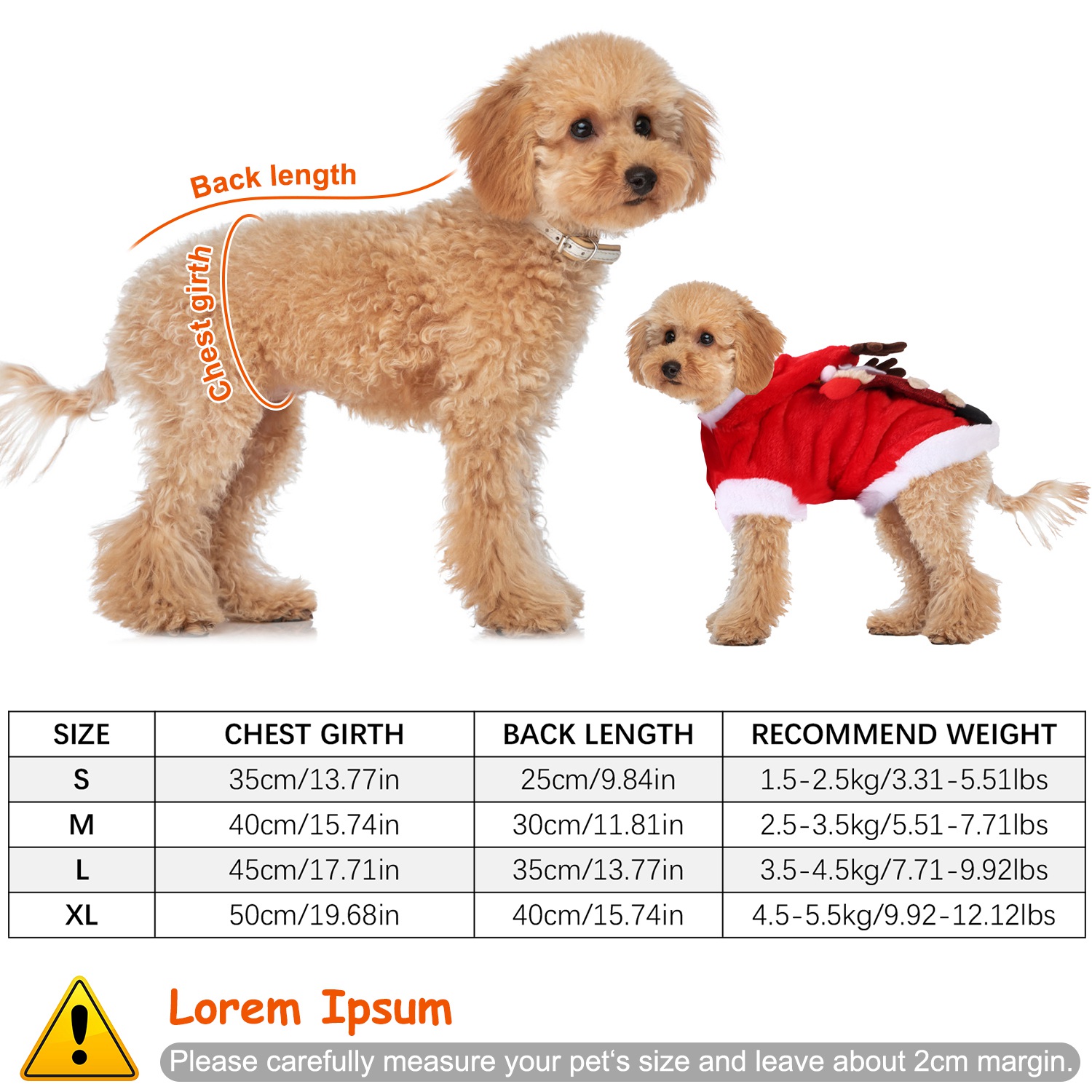 Ropa Navideña para Mascotas Disfraz de Papá Noel con Astas de Reno Traje de Invierno Abrigo de Año Nuevo para Perros y Gatos Pequeños y Medianos — imagen 8