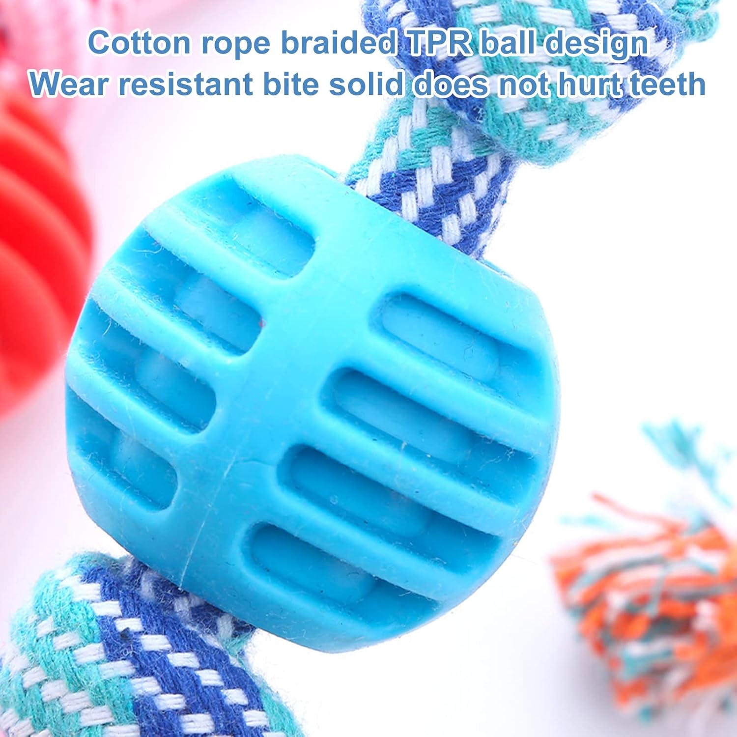 Chew Toys Molar Toy Cute Dog Toys With Ropes Chew Toys Dog Soft Durable Dog Chew Toys Cleaning Teeth And Protects Oral Health Blue — image 5