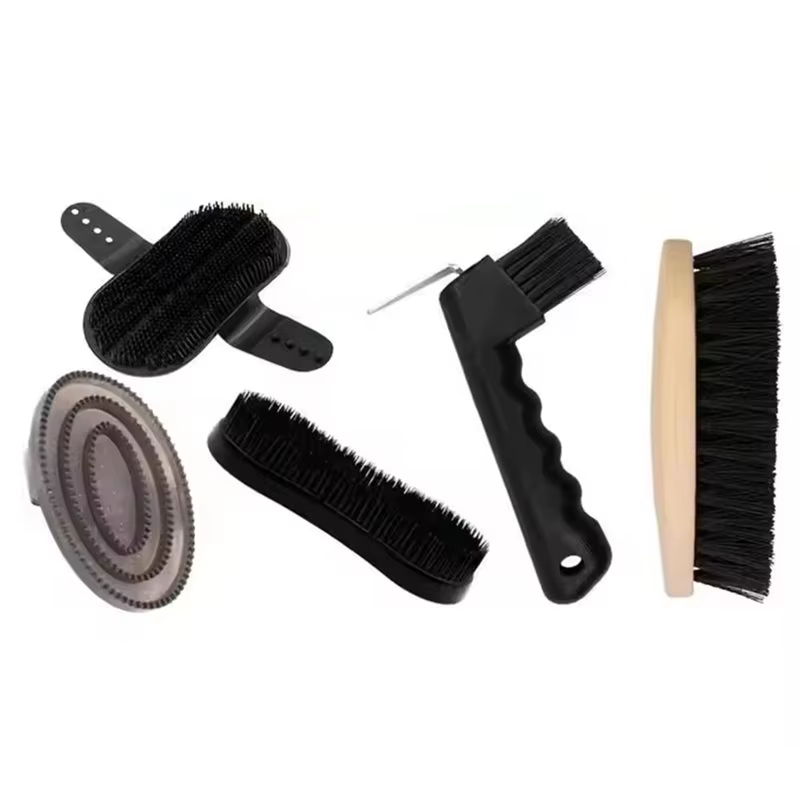【Reducción de precio !!】Kit de aseo completo para caballos de 5 piezas: peine, cepillo corporal, recogedor de cascos y más para caballos y ponis