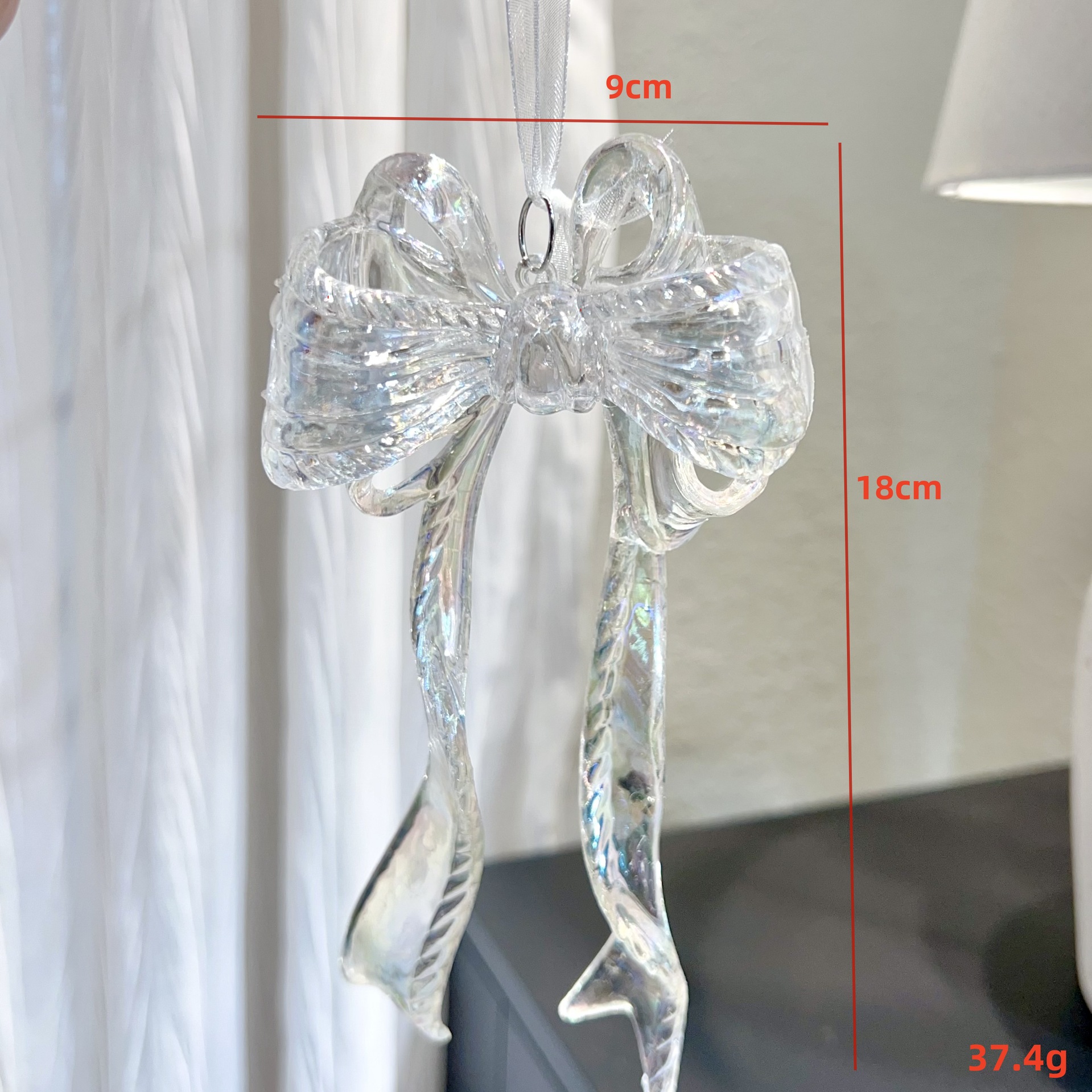 Christmas Tree Decoration Transparent Acrylic Colorful Bell Butterfly Shape Ornament — image 9