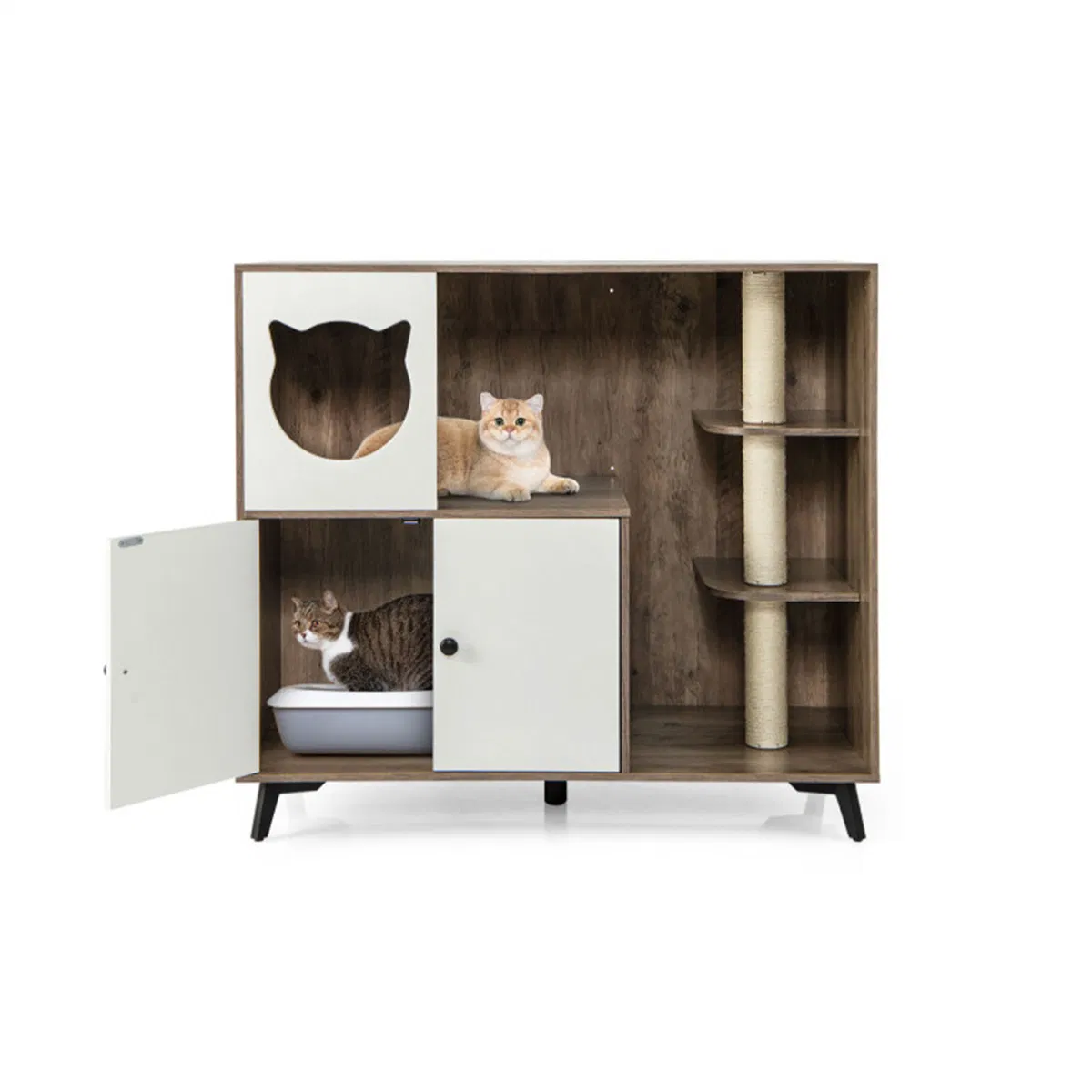 Cat Litter box with Cat scratching post, Cat Apartment, Cat House, locker — image 1