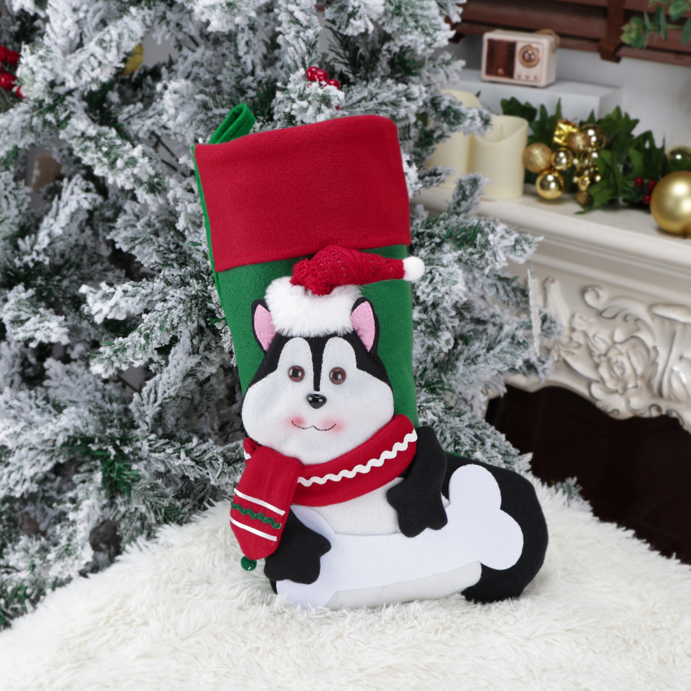 Christmas Decorations Cartoon 3D Creative Cat and Dog Socks Christmas Candy Bags Home Decoration Pendants — image 5