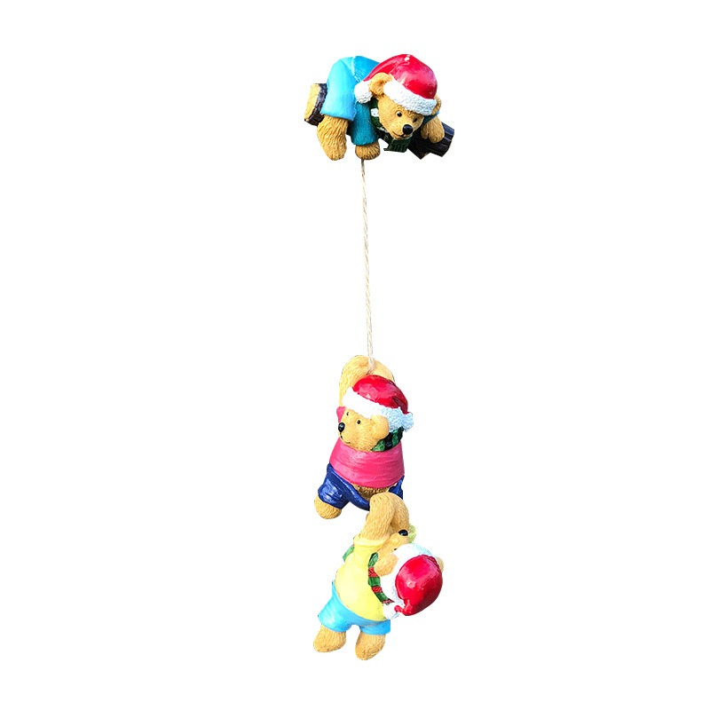 Christmas animal cartoon bear climbing rope decorations gifts outdoor pastoral courtyard crafts ornaments — image 5