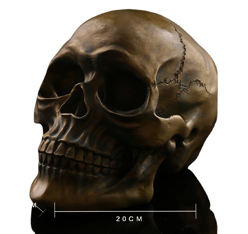 Resin Skeleton Home Decoration Antique Bronze Animal Skull — image 1