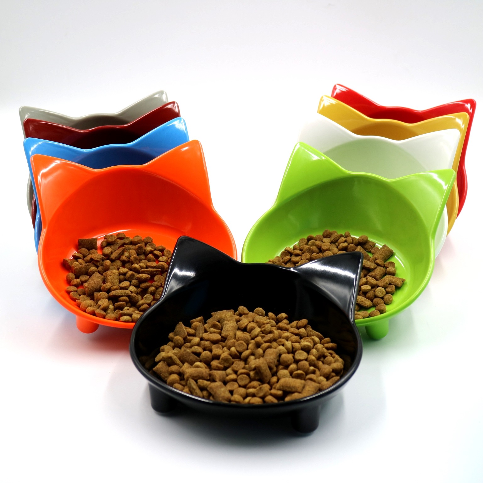 Tazón para Mascotas de Melamina No Deslizante Colorido para Gatos Comida para Mascotas Suministros para Animales — imagen 11