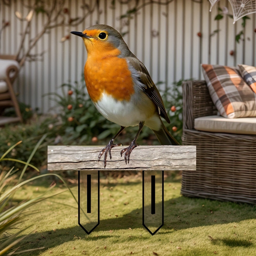 Adorno de Pájaro Rojo en Acetato para Patio — imagen 1