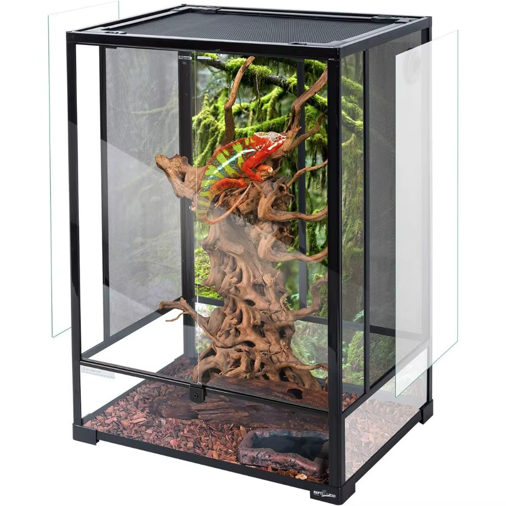 Glass Reptile Terrarium Tall 67 Gallon Rainforest Habitat with Double Hinge Door and Screen Ventilation — image 2