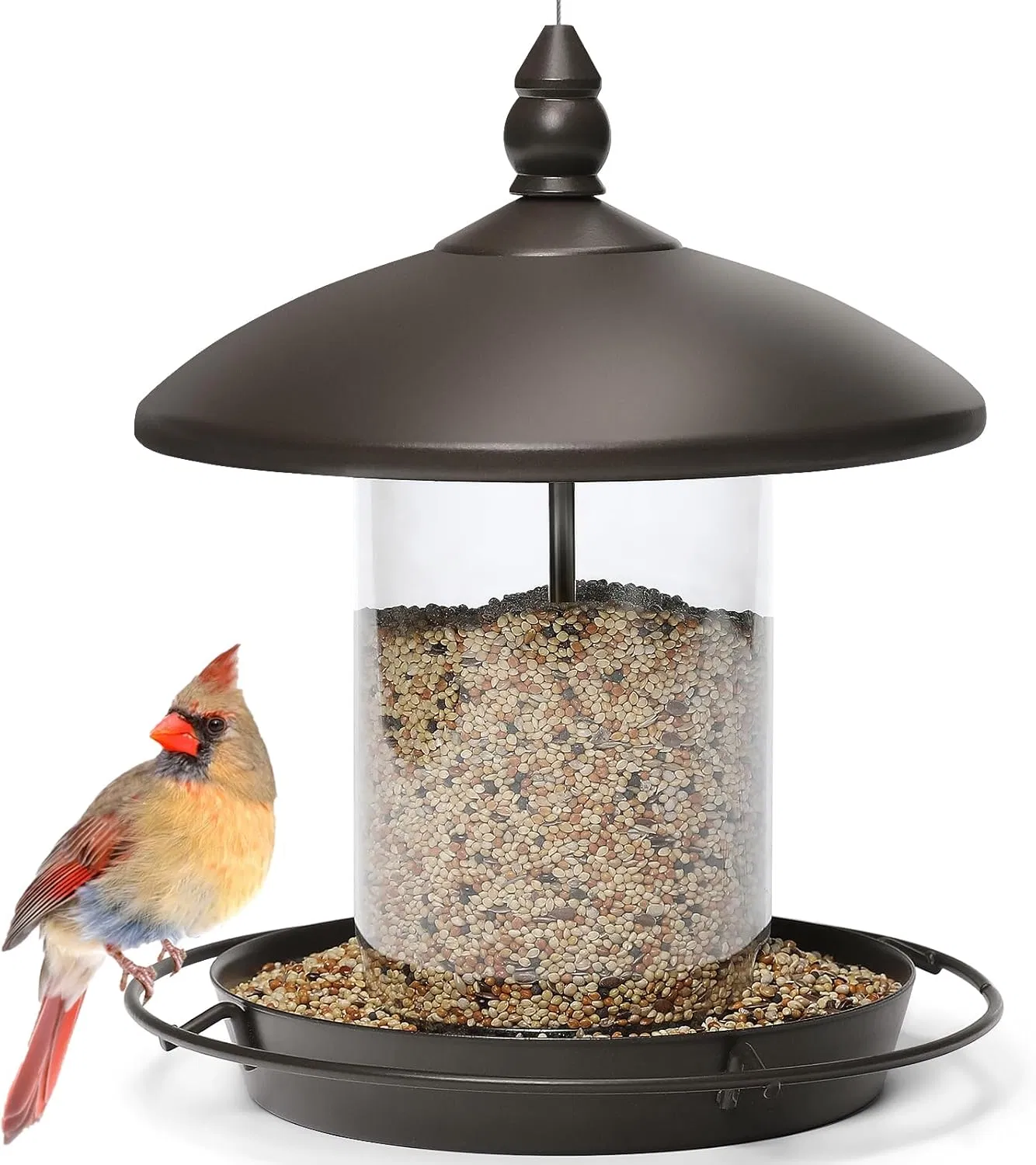 Metal Roof Bird Feeder - Chew Proof for Outdoor Hanging Wild Bird Seeds. Bronze — image 4