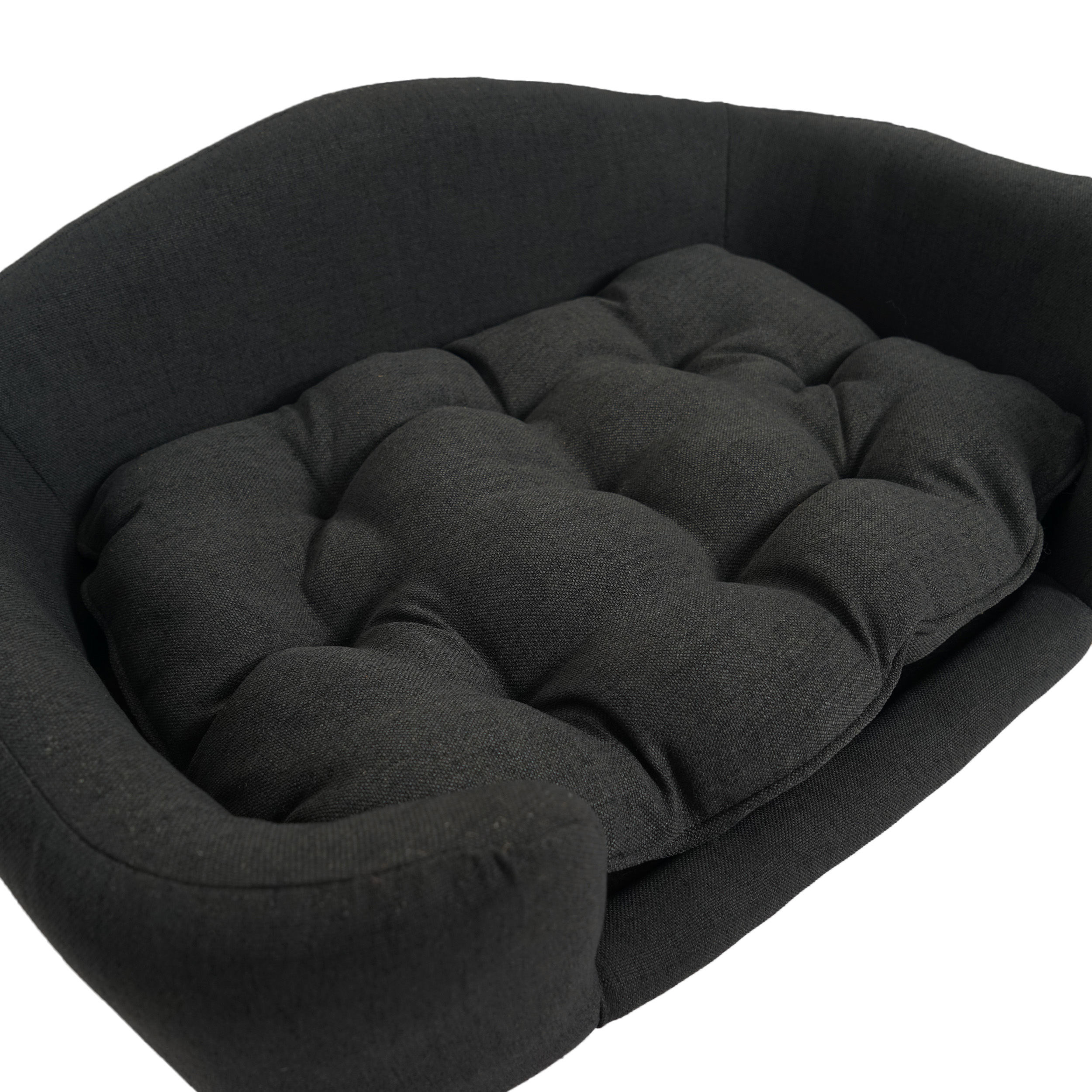 Elevated Dog Bed Frame for Small Dog, Fabric Pet Couch Bed with Rubber Wood Legs and Supportive Foam, Dark Gray, Easy Assembly — image 8