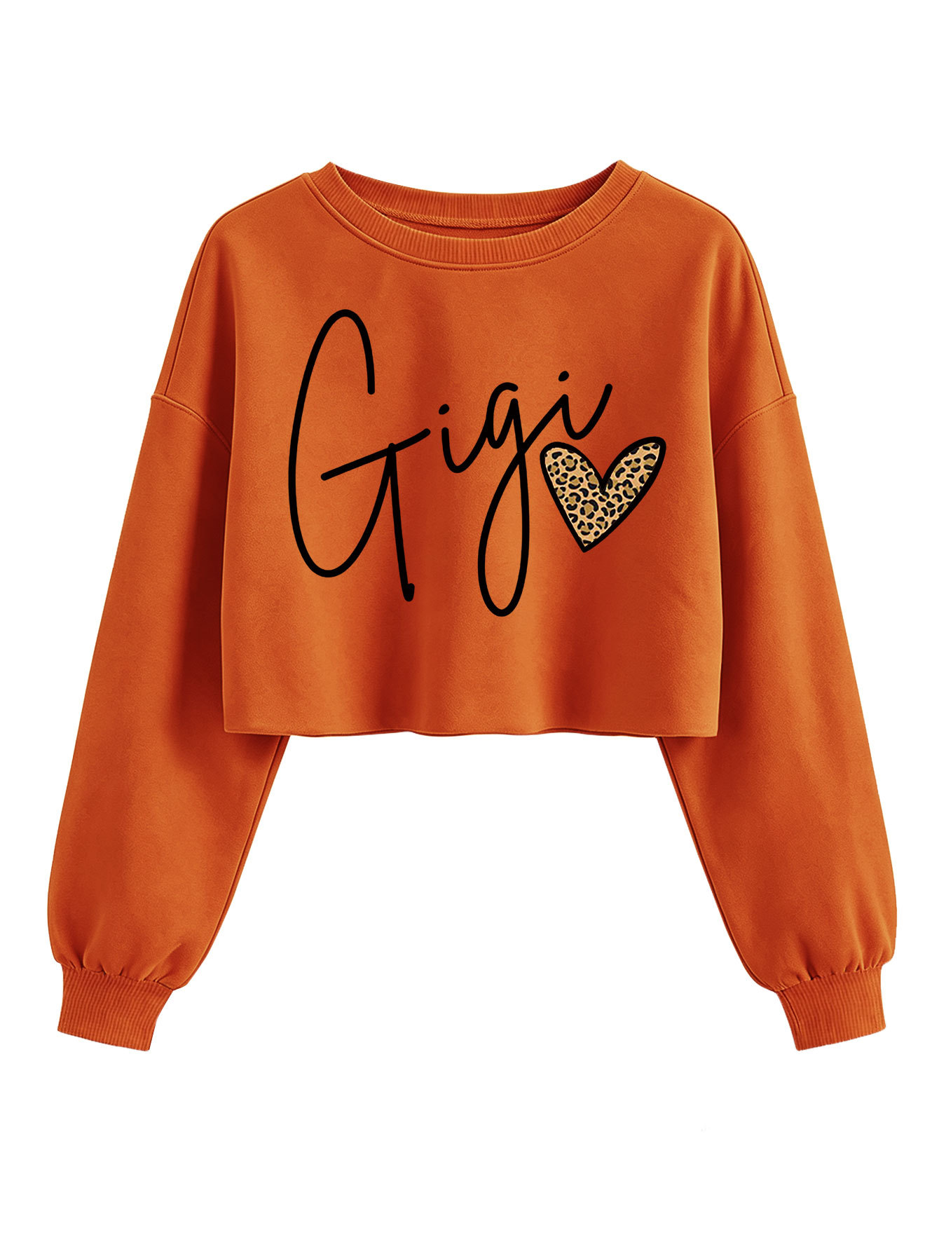 Leopard print heart-shaped crop top hoodie — image 7