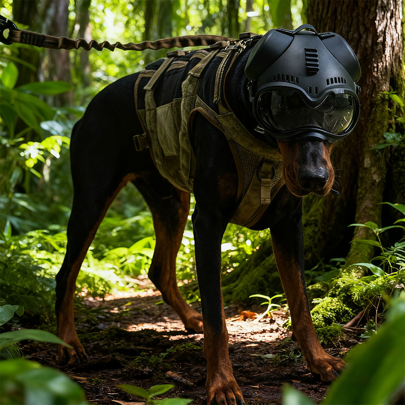 K9 Tactical Dog Helmet - Hunting/Military Training, Motorcycle Protection + Goggles — image 6