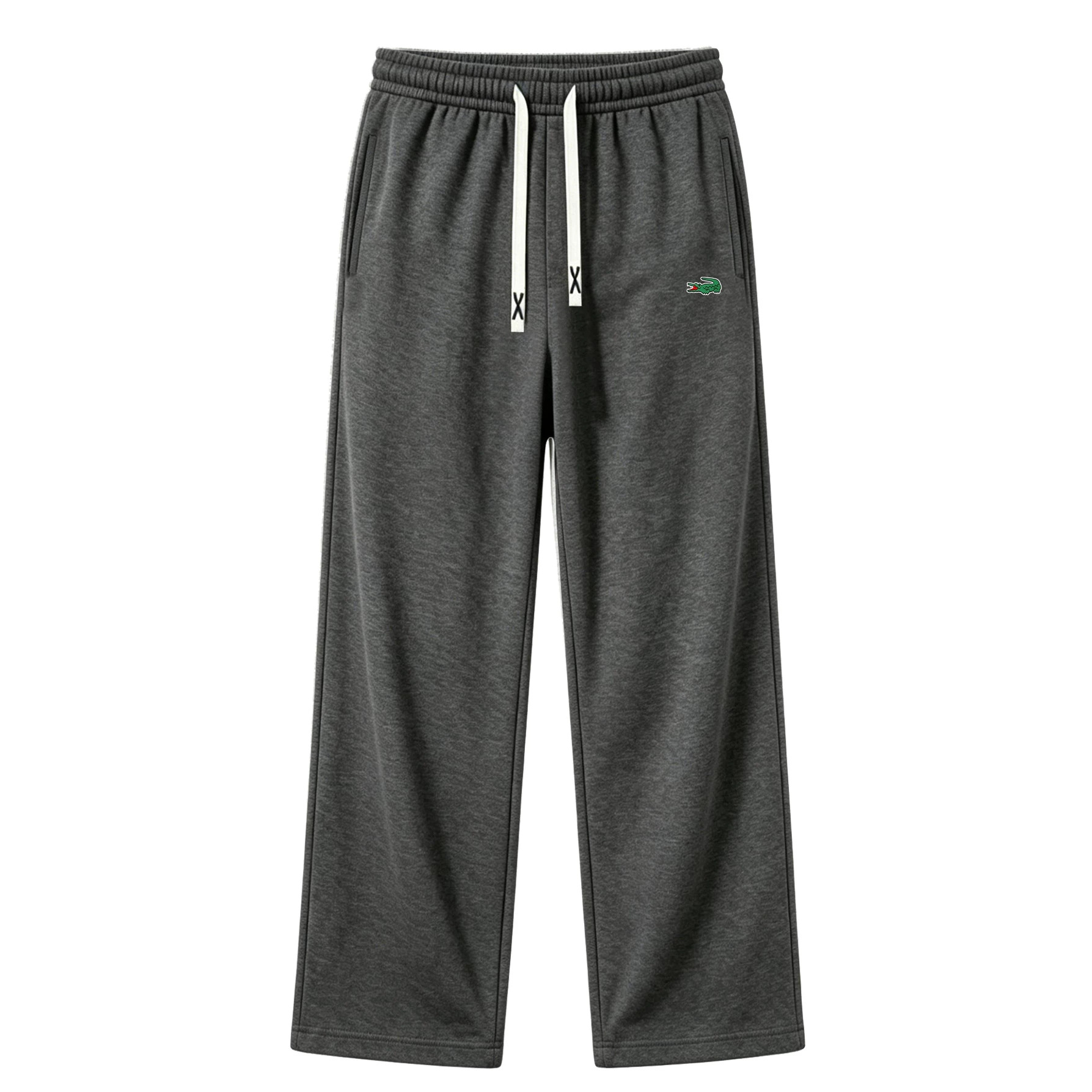 Men's Loose Wide Leg Sweatpants with Small Fish Embroidery — image 3