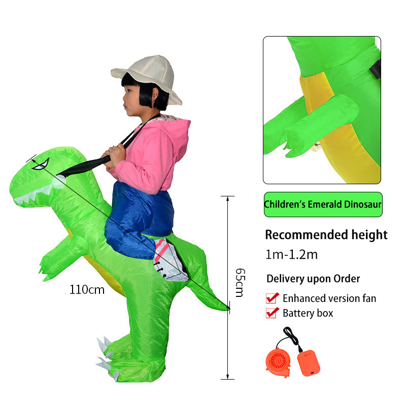 Ropa Inflable de T-Rex para Niños con Dinosauro 3D, Color Rojo, Para Adultos que Montan — imagen 13