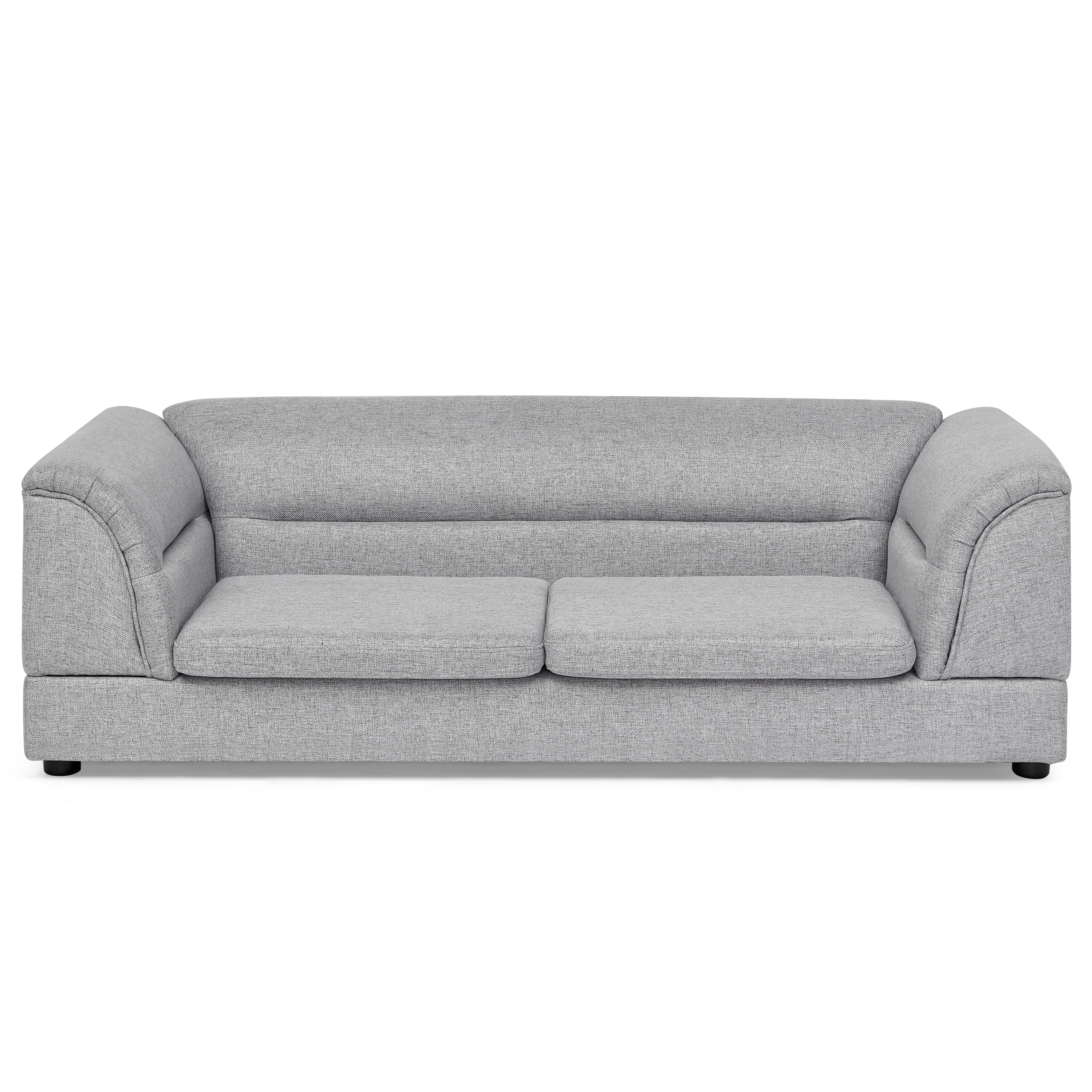Silla de Comodidad para Mascotas Grande, Sofá Rectangular con Brazo Curvo en Tela de Lino para Perros Grandes - GRIS CLARO X — imagen 6