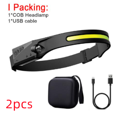 COB LED Inducción Linterna de Cabeza para Montar con Batería Recargable USB Resistente al Agua para Camping y Caza con Visión Total — imagen 24