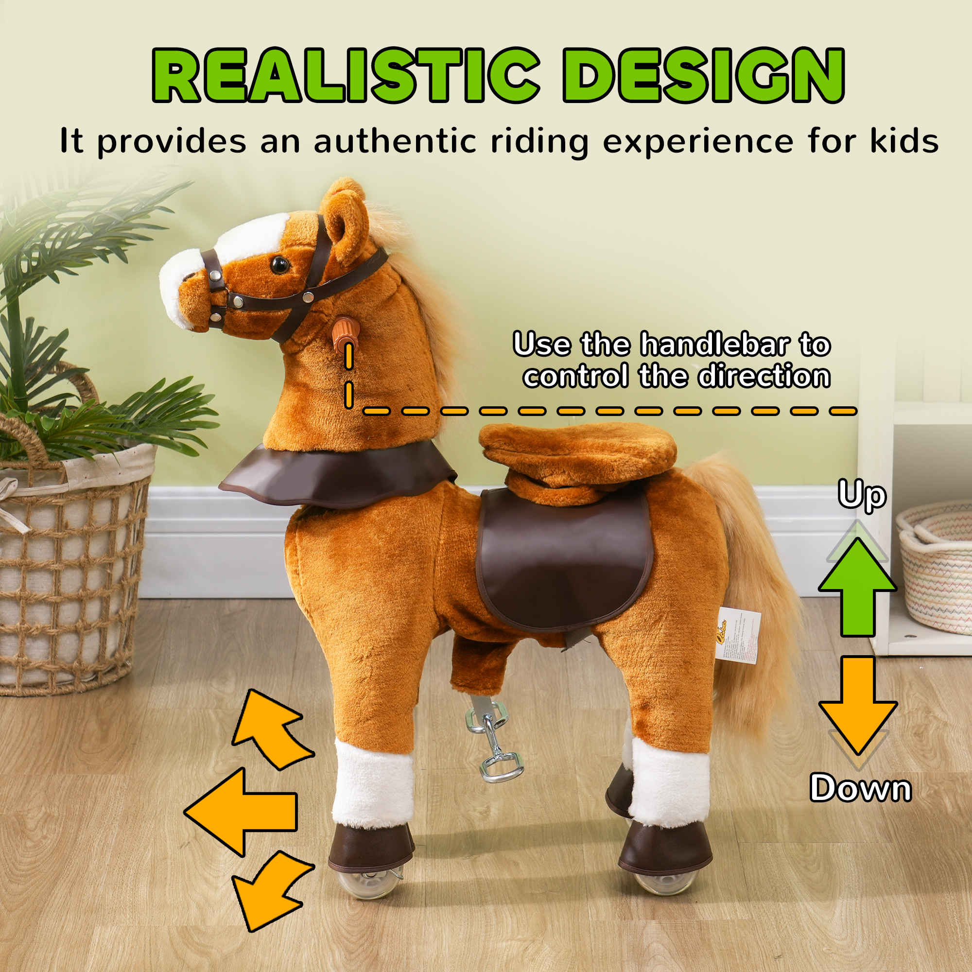 Caballo de Ruedas para Niños, Pony que Habla y Se Mueve con Sonidos de Niegos para Edad 3-5 Años — imagen 5