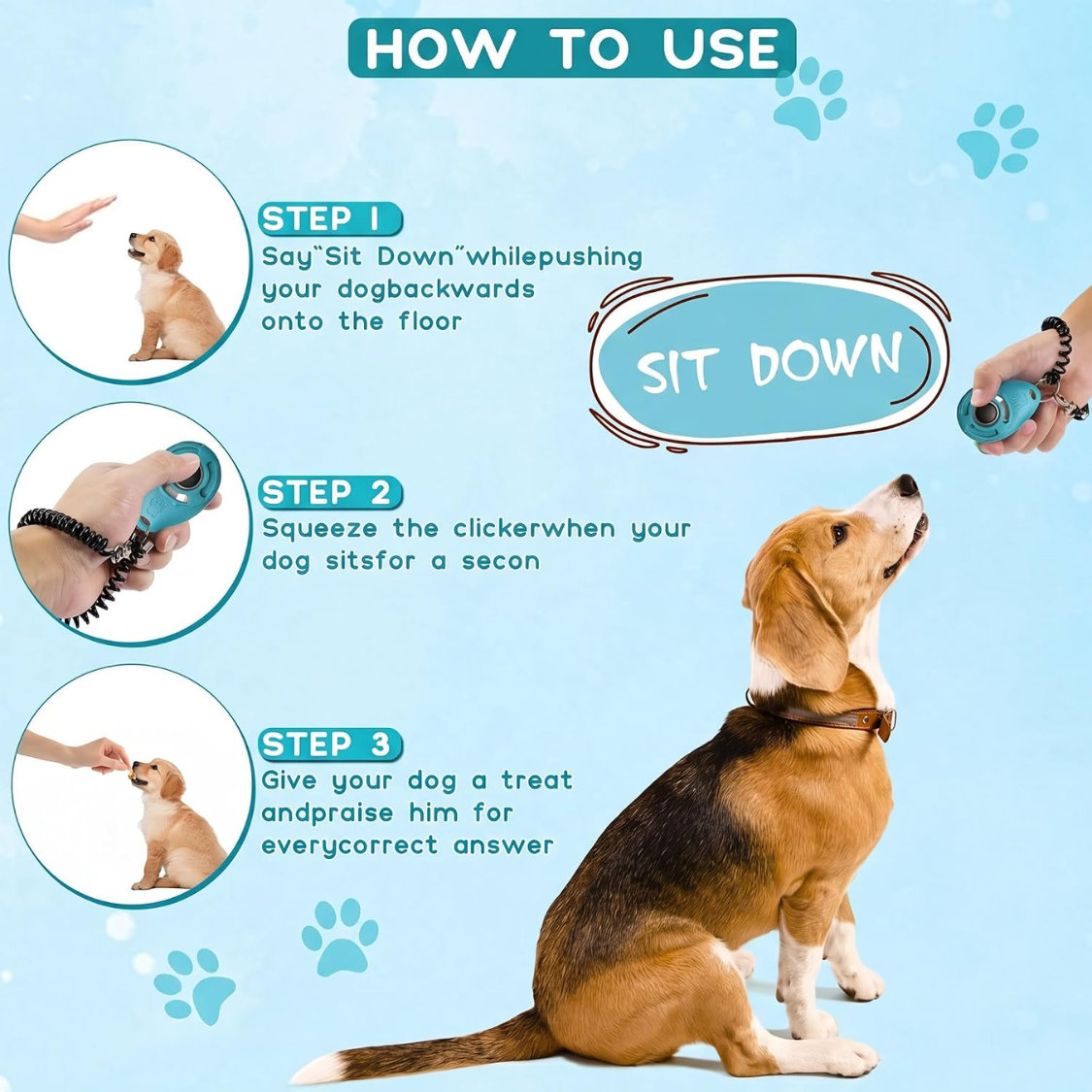 Dog Training Clicker With Sring Wrist And Keyring Pet Dog Training Clickers For Puppy, Cat — image 7