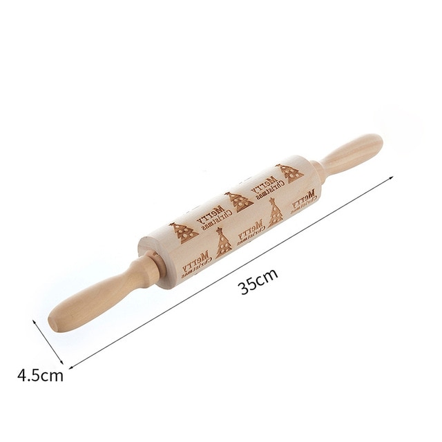 Merry Christmas Elk Wooden Print Rolling Pin Christmas Home Decorations Navidad Decor Noel Dessert Tools New Year 2020 DIY Craft — image 9