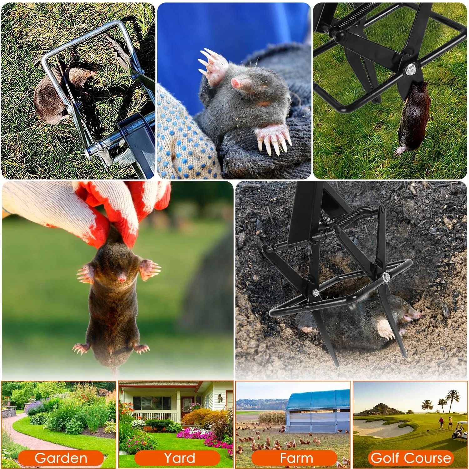 Powerful Mole Snap Trap - Thickened Waterproof Metal, Easy Foot-Step Setup, Humane Instant Kill, Safe for Lawn & Pets — image 9