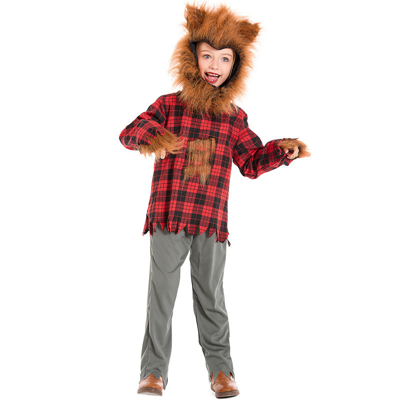Halloween Kids' Costume Animal Werewolf Outfit for Boys and Girls, Cosplay Big Bad Wolf and Little Red Riding Hood — image 6