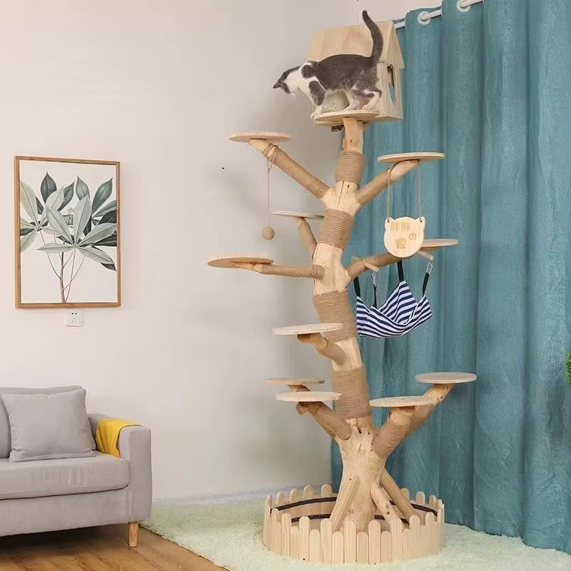 Árbol de simulación interior para gato, marco de escalada grande para familias, suministros de entrenamiento para mascotas, raspadores de torre para gatos, accesorios para mascotas — imagen 4