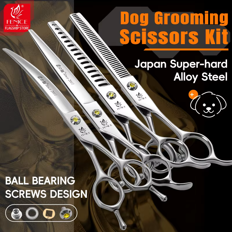 Fenice High-grade JP440C Alloy Steel 7.0/7.5 inch Pet Grooming Scissors Dog Hair Cutting Shears Tool for Pet Groomer Beautician — image 1