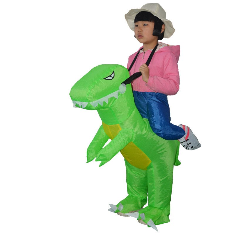 Hot Kids Adult Inflatable Funny Cute Cartoon Dinosaur Rider Festival Halloween Dress Party Costume — image 2