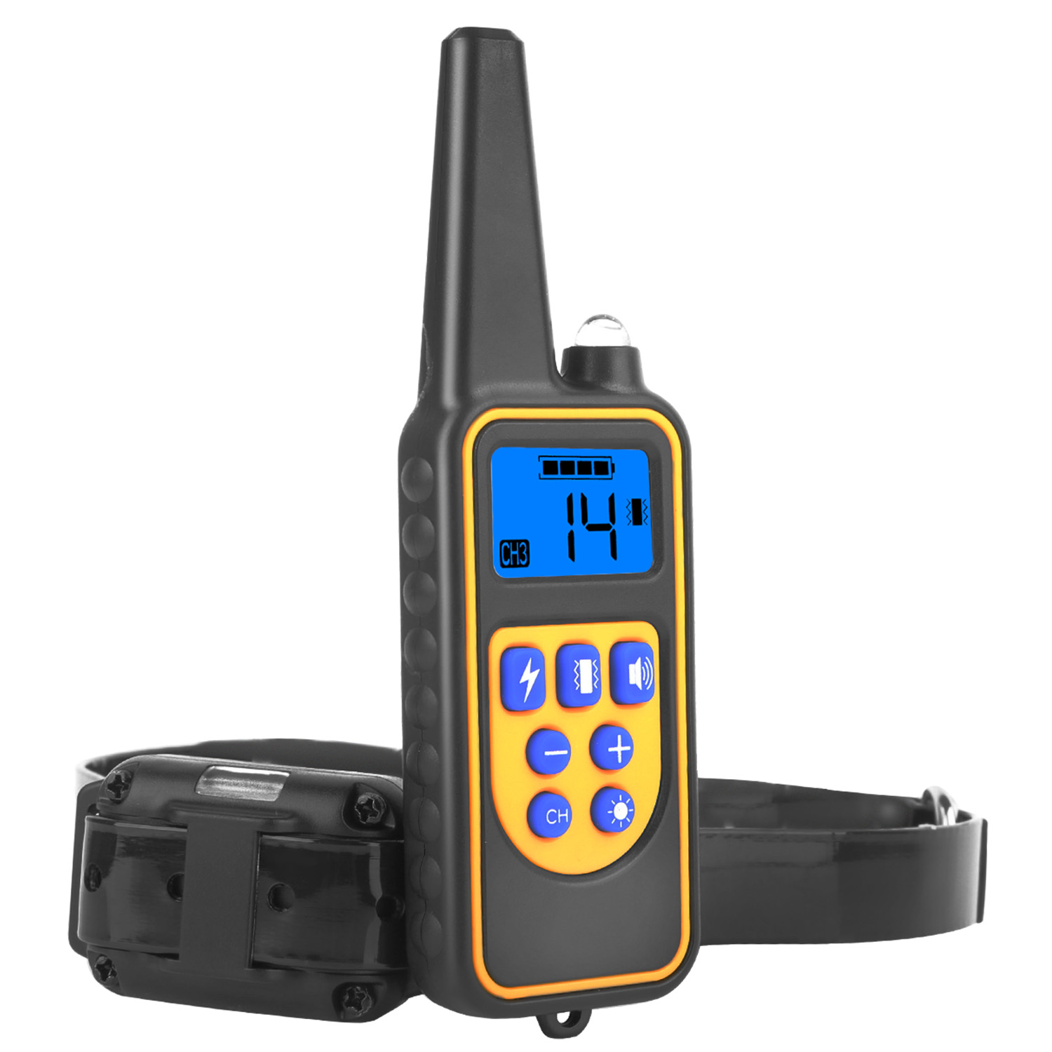 Cinturón de Adiestramiento para Perros con Control Remoto IP67 Resistente a Agua y Polvo Pet Trainer 300mAh Recargable 875 Yardas Control Remoto 4 Modos Niveles Ajustables — imagen 12