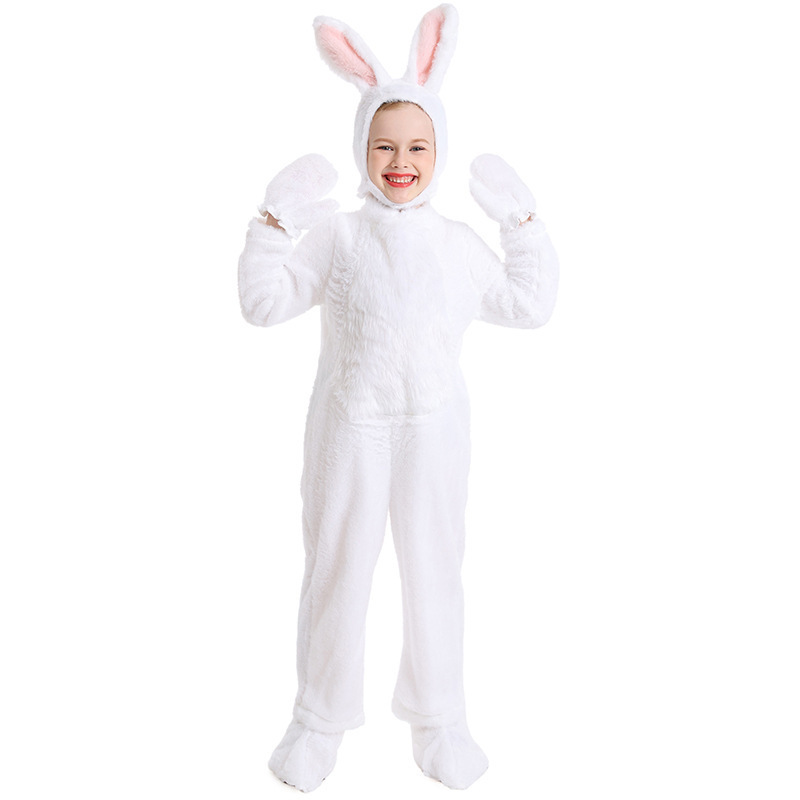 Halloween Costume Kids Cute Plush Rabbit Animal Outfit Forest Stage Performance Costume Onesie Pajamas — image 1