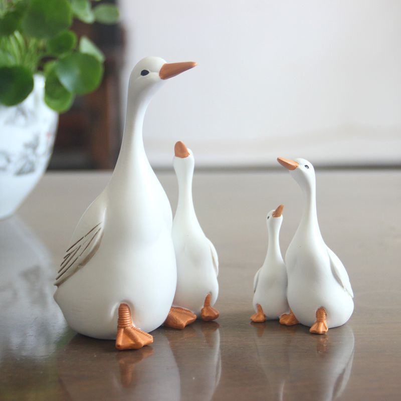 Garden Ornaments Simulation Mother-Daughter Duck Courtyard Decoration Micro-Landscape Ornaments Resin Crafts — image 1