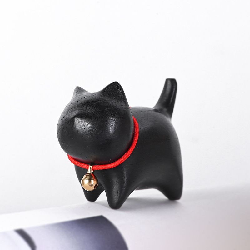 Sandalwood Kitten Ornaments Cute Hippo Mini Wooden Cat Play — image 22