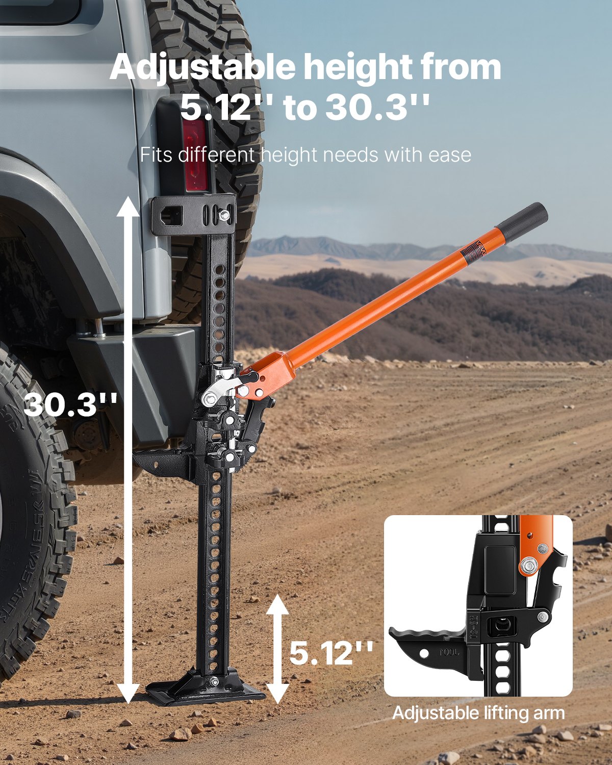 Farm Jack, 36" Utility High Lift Farm Jack, 3.18 Ton (7, 000 Lbs) Capacity Ratcheting Off Road Utility Jacks, Heavy-Duty Lift Jacks With 5.12"-30.3" Lifting Range For Tractor, Truck, SUV — image 3