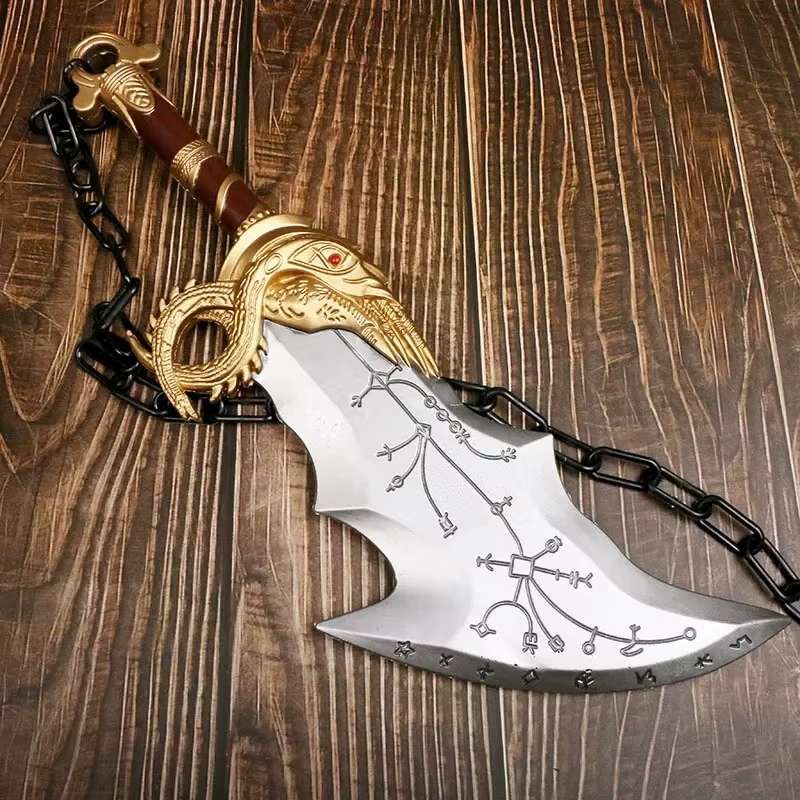 God of War 4 Sword Kratos Cosplay Prop Sabre PU Athena Blade Chaos Ghost Leviathan AXE Real Size Japanese Katana Kid Toy — image 5
