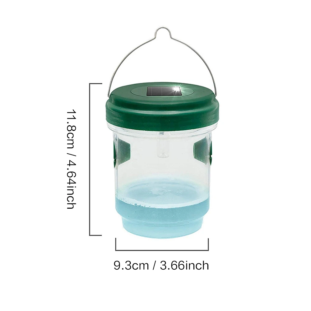Solar Wasp Trap Waterproof Outdoor Hanging Trap Safe Non-Toxic Bee Hornet Traps Reusable Garden Fruit Fly Catcher — image 7