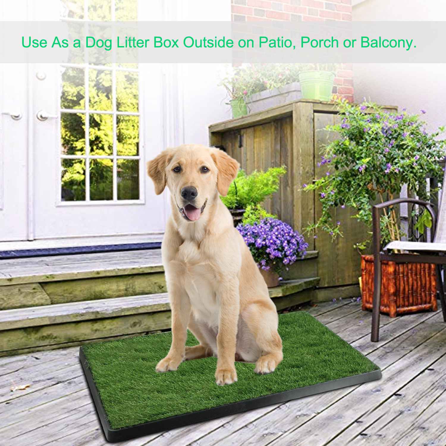 Dog Potty Training Artificial Grass Pad Pet Cat Toilet Trainer Mat Puppy Loo Tray Turf For Small Medium Dogs Indoor Outdoor Use — image 4