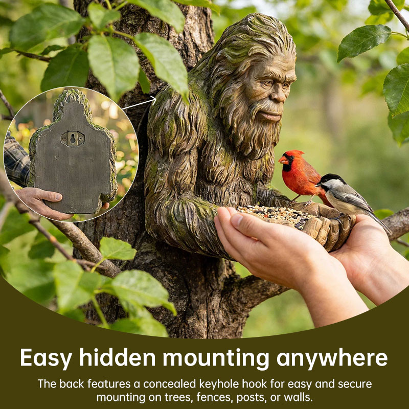 Comedero Colgante para Pájaros Bigfoot Yeti - Decoración de Vida Silvestre para Exteriores, Resistente a la Intemperie, para Jardín, Patio y Terraza — imagen 7