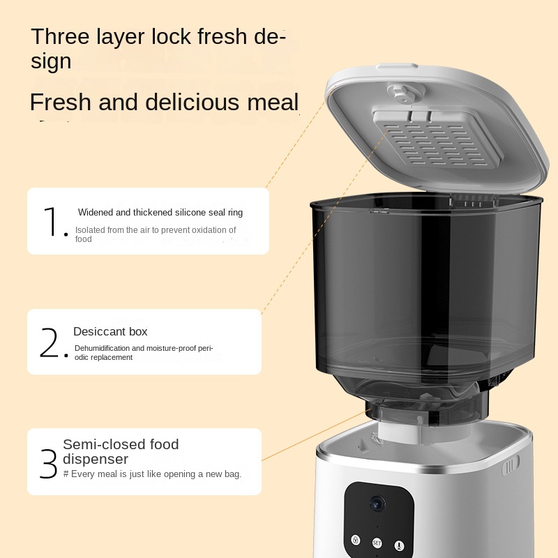 Smart Cat Feeder with Timed Remote Feeding, 6L Automatic Dog Food Dispenser, Pet Feeder with WiFi — image 3