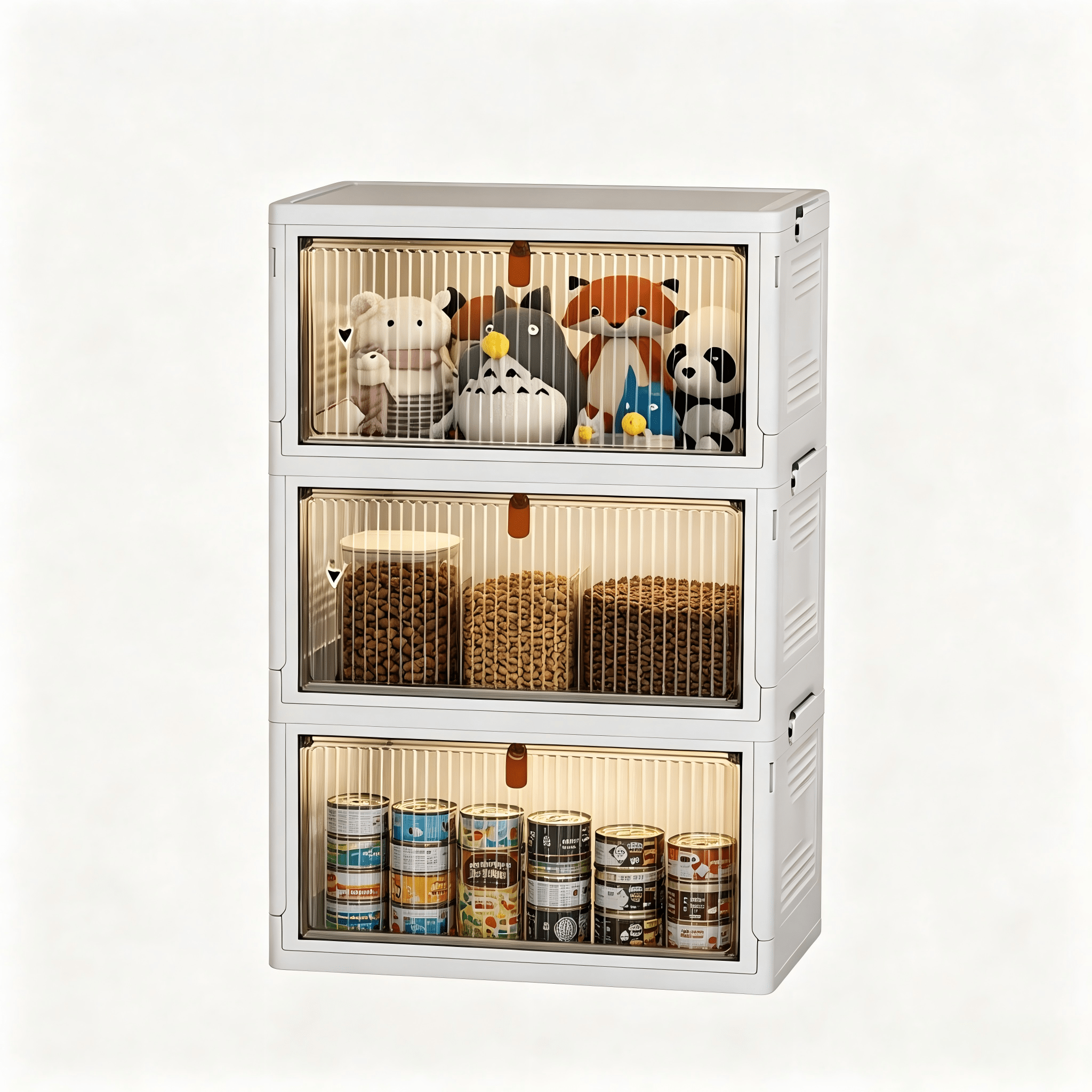 Almacenamiento Portátil y Plegable para Suministros de Mascotas con Ruedas, Puerta Magnética y Organizador Colapsable para Juguetes, Alimentos, Herramientas de Aseo y Más — imagen 9