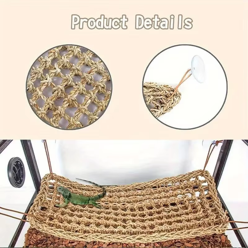 Hamaca de Pasto para Dragón Barbudo, Cojín Cama para Mascotas, Columpio Reposadero para Camaleones, Lagartos, Geckos, Serpientes e Iguanas — imagen 5