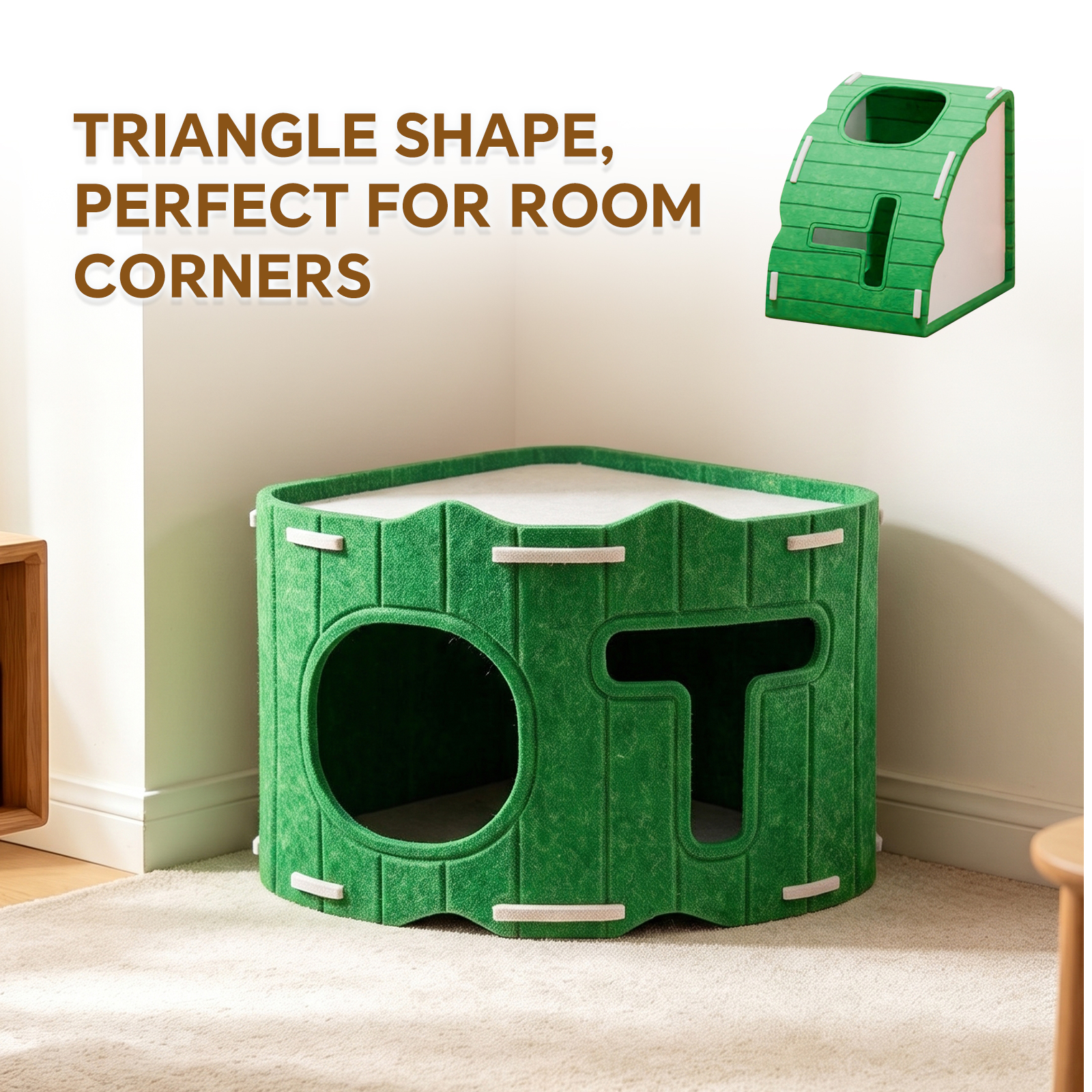 Casa de Gato Móvil y Resistente de Feltro con Cueva Desmontable, Combinación Libre para Escondites de Mascotas Interiores, Albergue Seguro para Familias con Varios Gatos — imagen 4