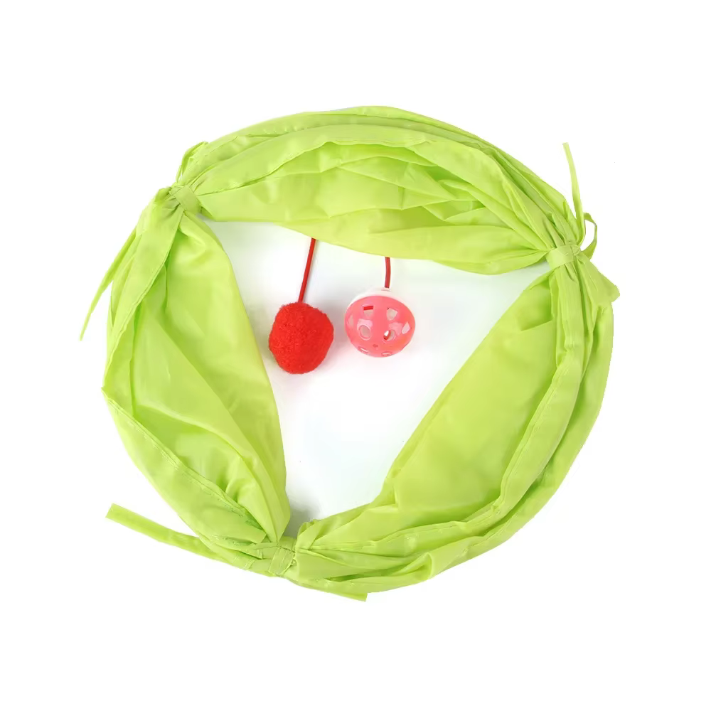 Cat Tunnel Toy Funny Pet 2 Holes Play Tubes Balls Collapsible Crinkle Kitten Toys Puppy Ferrets Rabbit Play Dog Tunnel Tubes — image 3