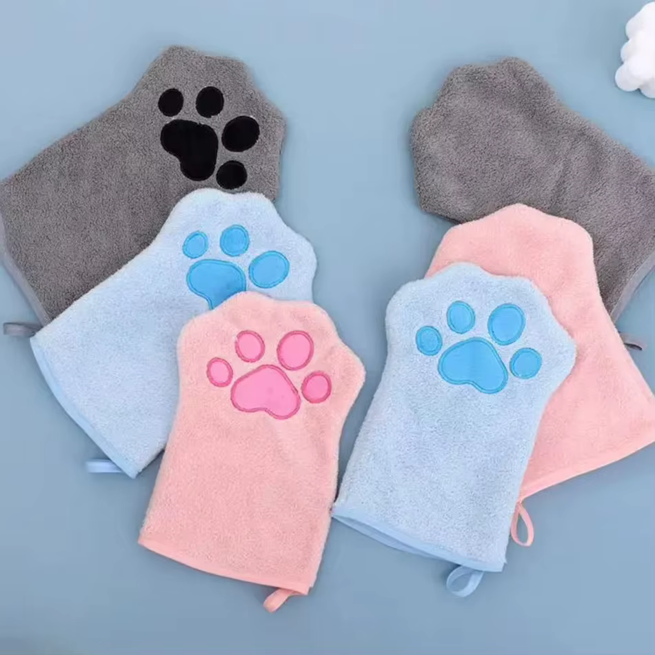 Gifts Toy PVC Pet Grooming Glove Quick Drying Dogs Paw Towel Microfiber Double Sided Dogs Grooming Mitt for Medium Small Dogs — image 3