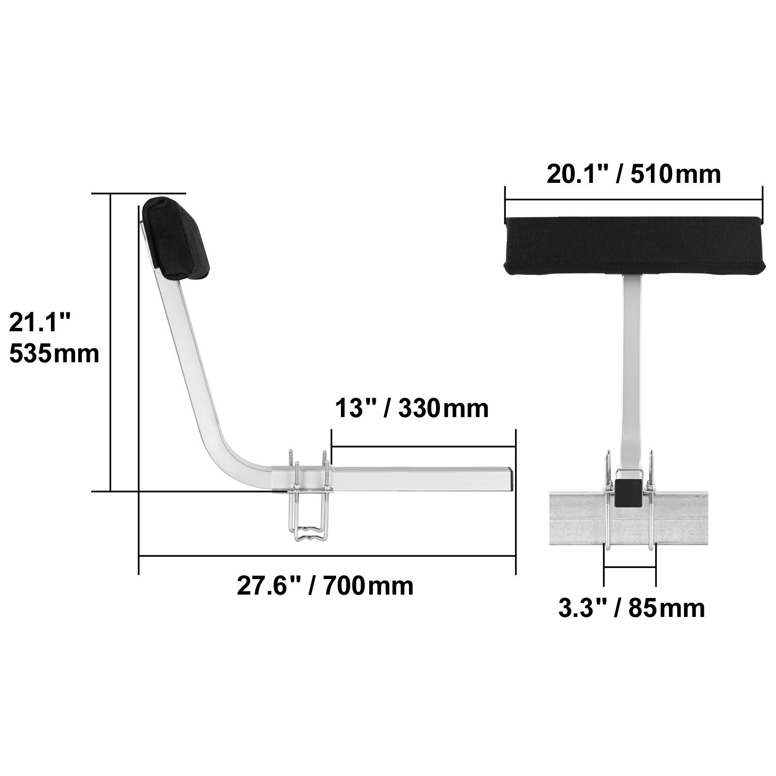 Asistente de remolque marino VEVOR, guías ajustables en flexión, pares de soportes robustos de acero duradero, guía de rodillo resistente, adecuado para lanchas de esquí, pesca o vela 20 — imagen 4